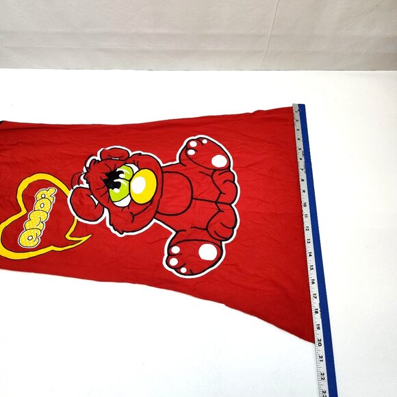 Nicoletta Amor Nightgown Size Large Red Cartoon Bear w/ Black Straps 90% Cotton - Picture 6 of 7